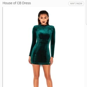 House of CB Emerald Green Velvet Dress